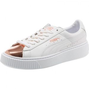 Puma White Lace Up Platform Sneakers Size 8.5